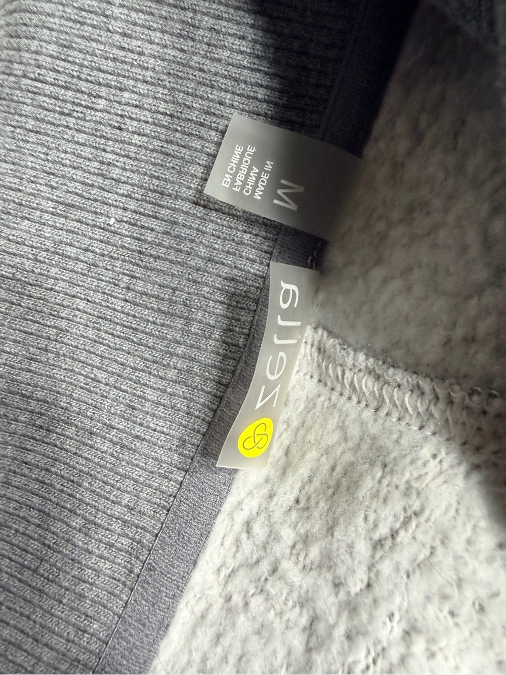 Zella Cozy Sherpa Lined Open Front Poncho Wrap Hoodie Grey | Medium - Picture 4 of 5